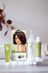 Naturtint 3R Black Cherry application setup illustrating easy at-home coloring.