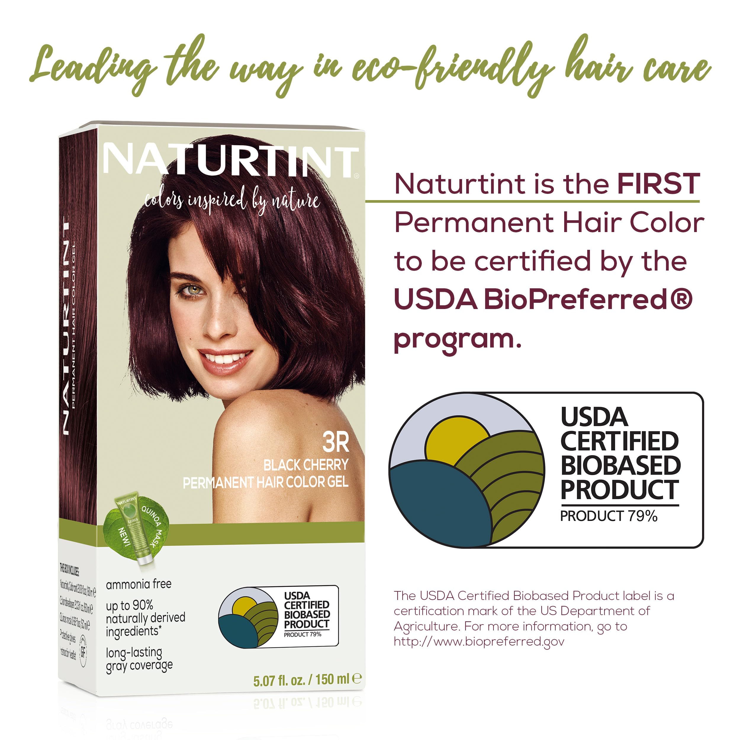 Naturtint 3R Black Cherry plant-based ingredients highlighted for a natural formula.
