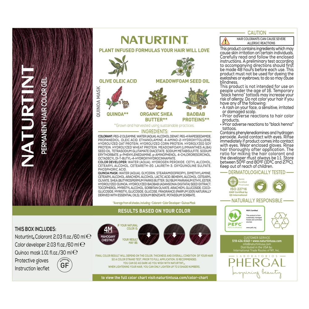 Naturtint 4M Mahogany Chestnut before-after comparison.