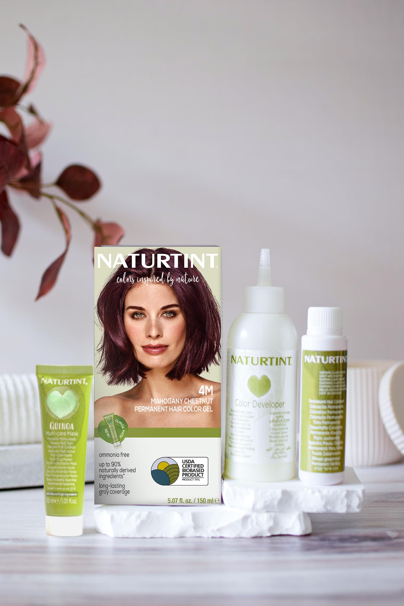 Naturtint 4M Mahogany Chestnut color cream for at-home use with long-lasting tone.