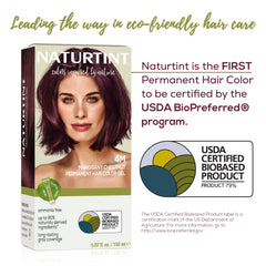 Naturtint 4M Mahogany Chestnut vegan formula label signifies cruelty-free status.