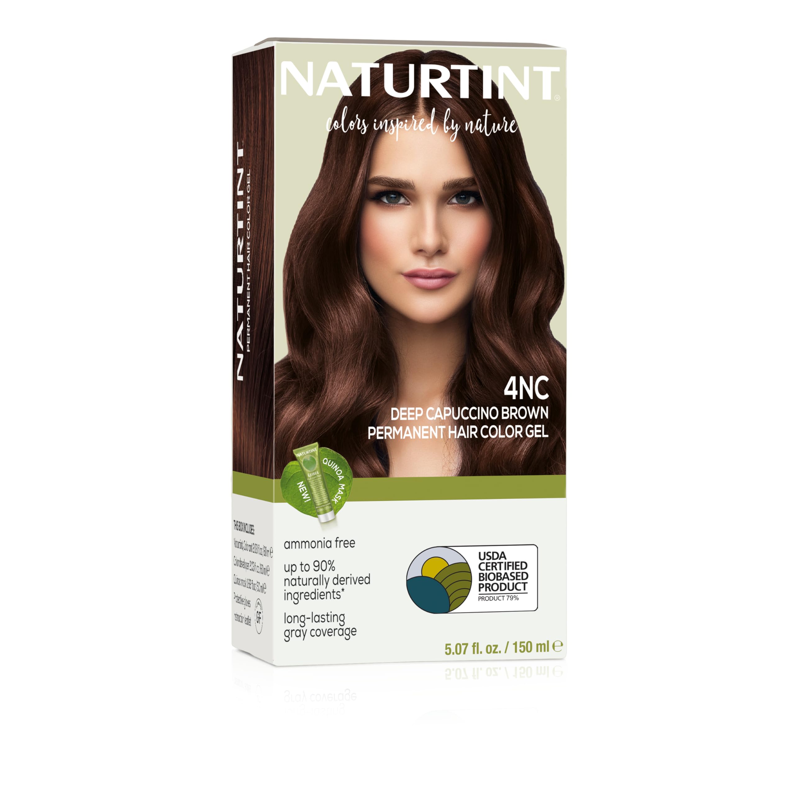 Naturtint 4NC Deep Cappuccino color swirl shows natural shade and gray coverage.