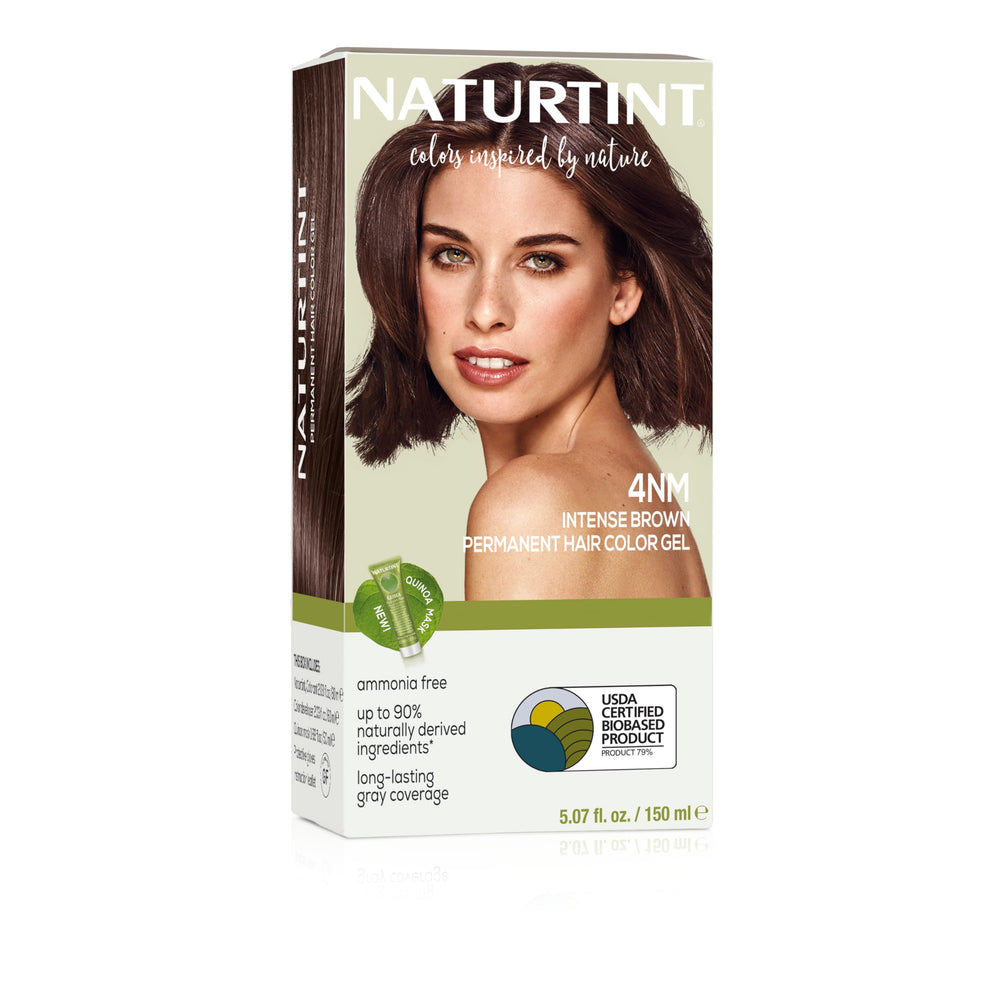 Naturtint 4NM Intense Brown bottle; ammonia-free color for natural gray coverage