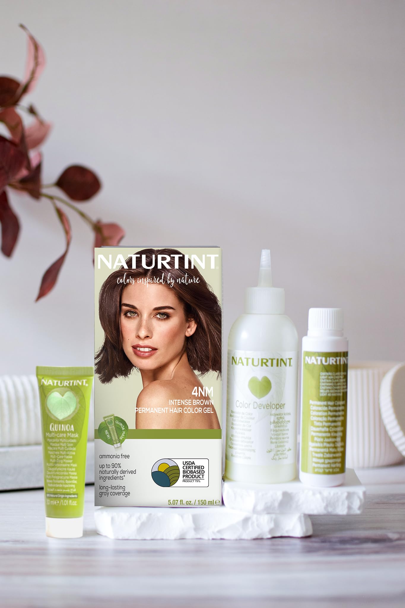 Naturtint 4NM Intense Brown dye mix prepared for even at-home application