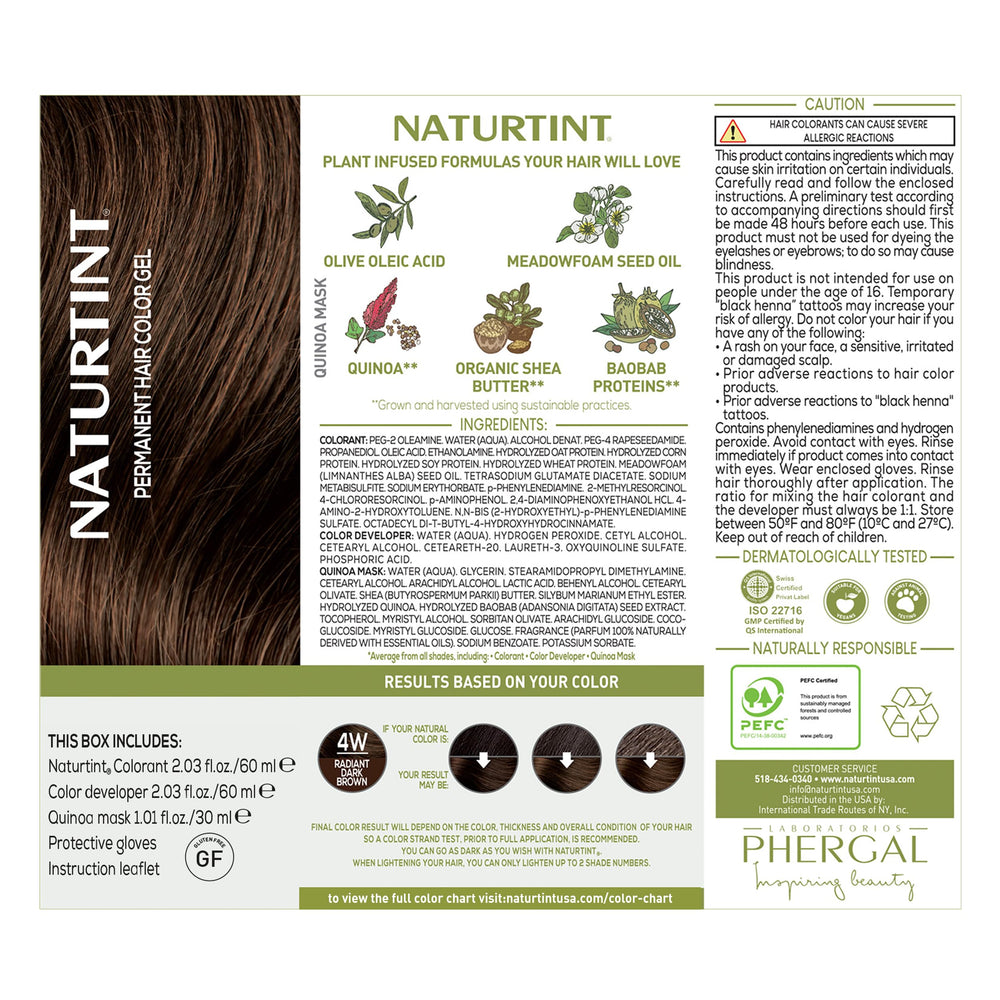 Naturtint 4W Radiant Dark Brown applying on hair in progress.