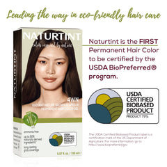 Naturtint 4WN Radiant Nature Brown Glamour color development on hair strands.