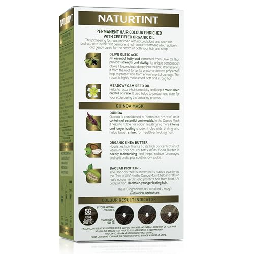 Naturtint 5G ingredients highlight plant-based care for healthier-looking hair.