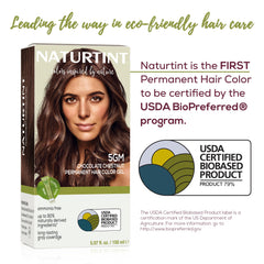 Naturtint 5GM Chocolate Chestnut plant-based formula promotes healthier-looking hair.