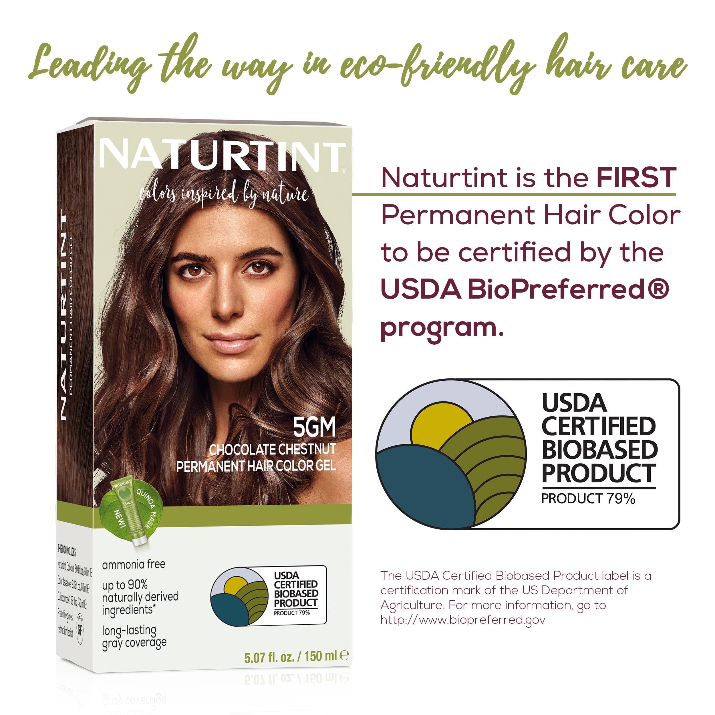 Naturtint 5GM Chocolate Chestnut on hair shows natural-looking color result.