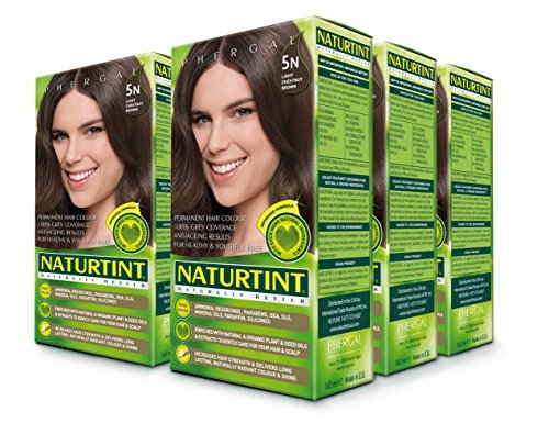 Naturtint 5N Light Chestnut Brown pack (6) for ammonia-free, long-lasting color at home.