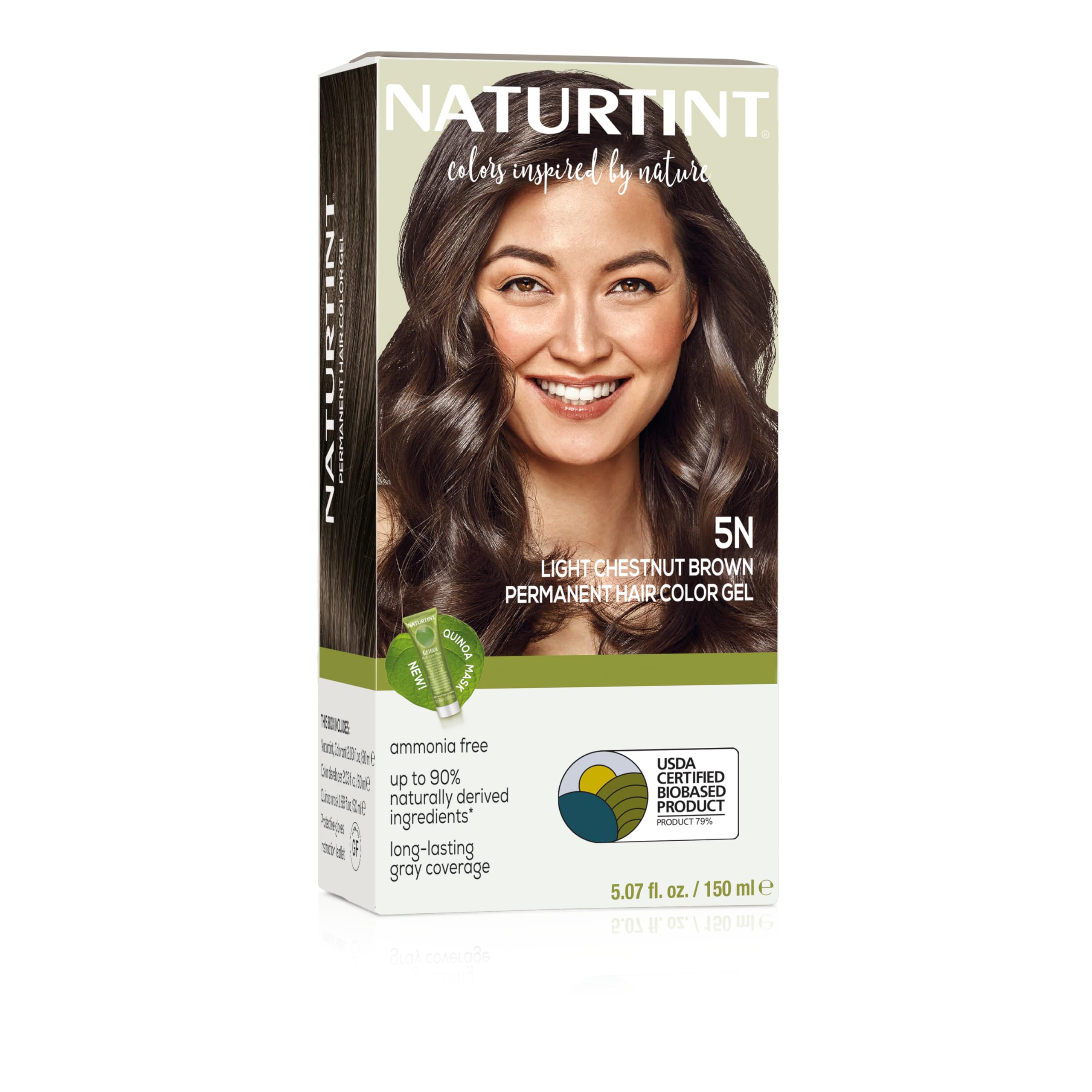 Naturtint 5N packaging close-up highlighting ammonia-free vegan formula.