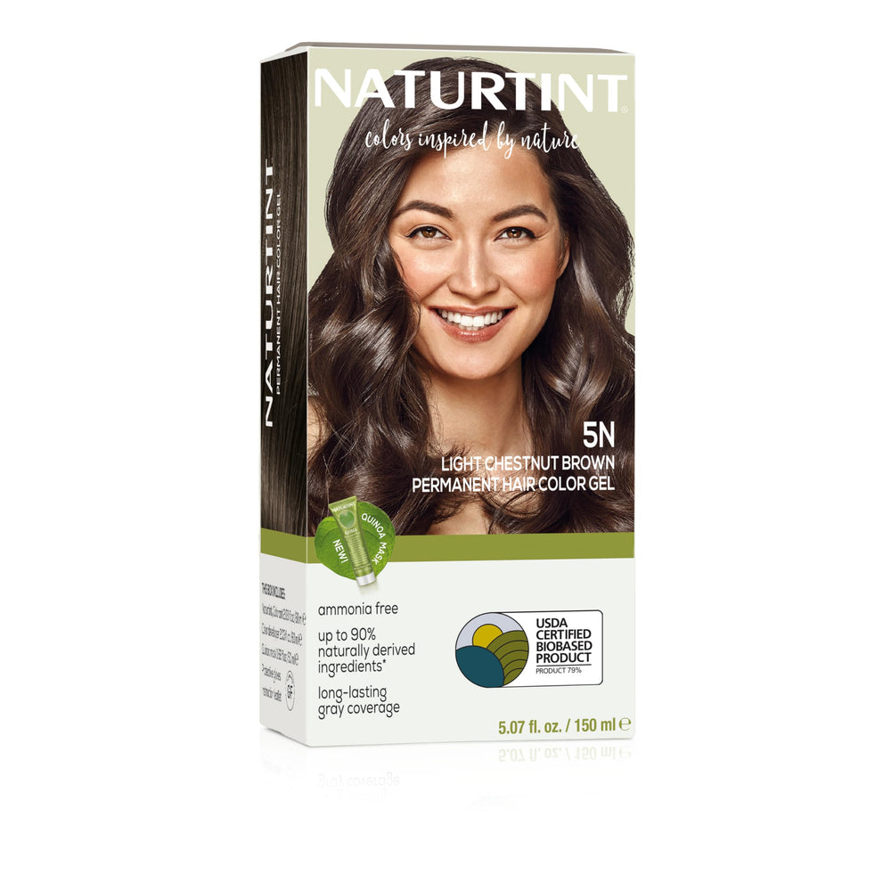 Naturtint 5N packaging close-up highlighting ammonia-free vegan formula.