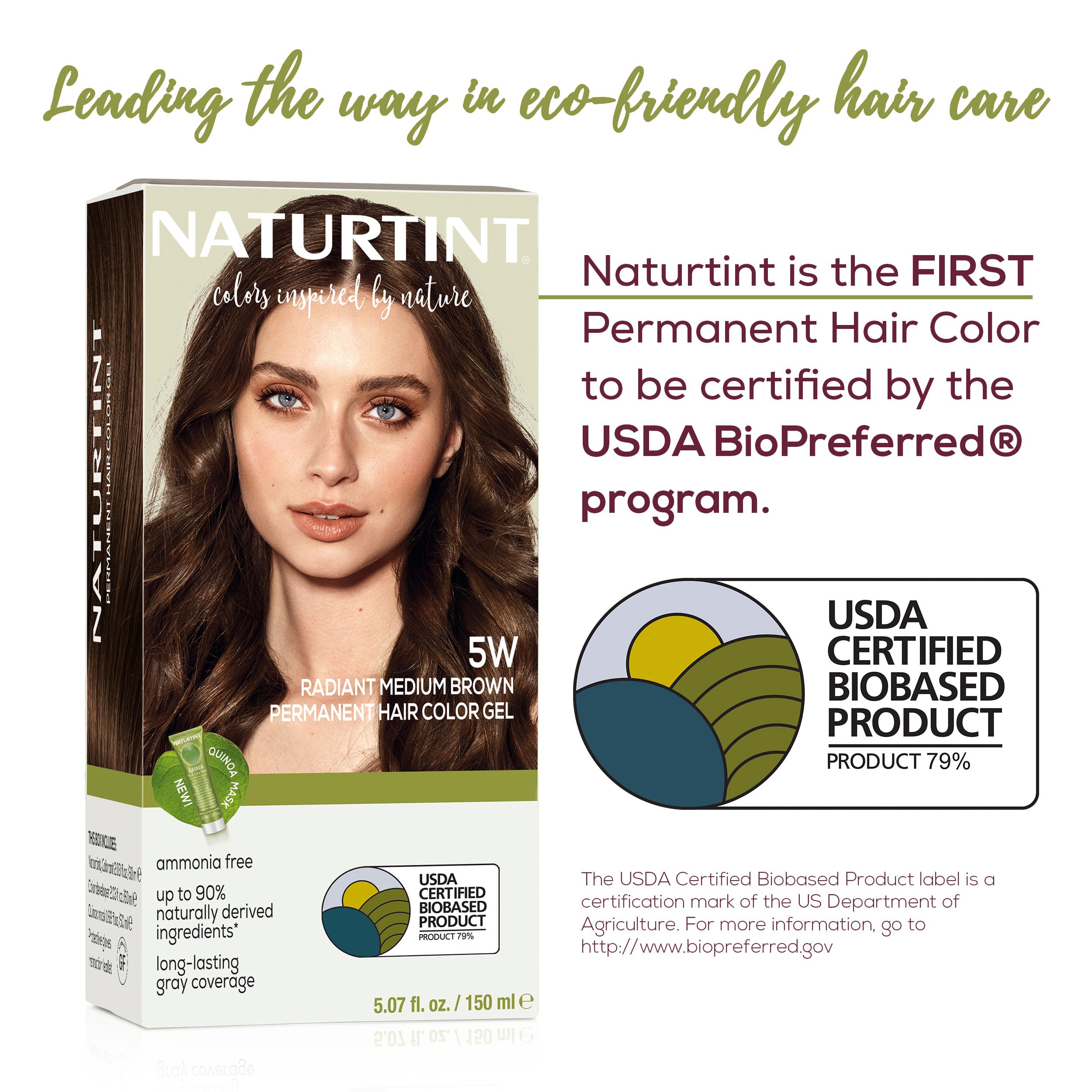 Naturtint 5W Radiant Medium Brown hair dye on strand result with natural-looking tone