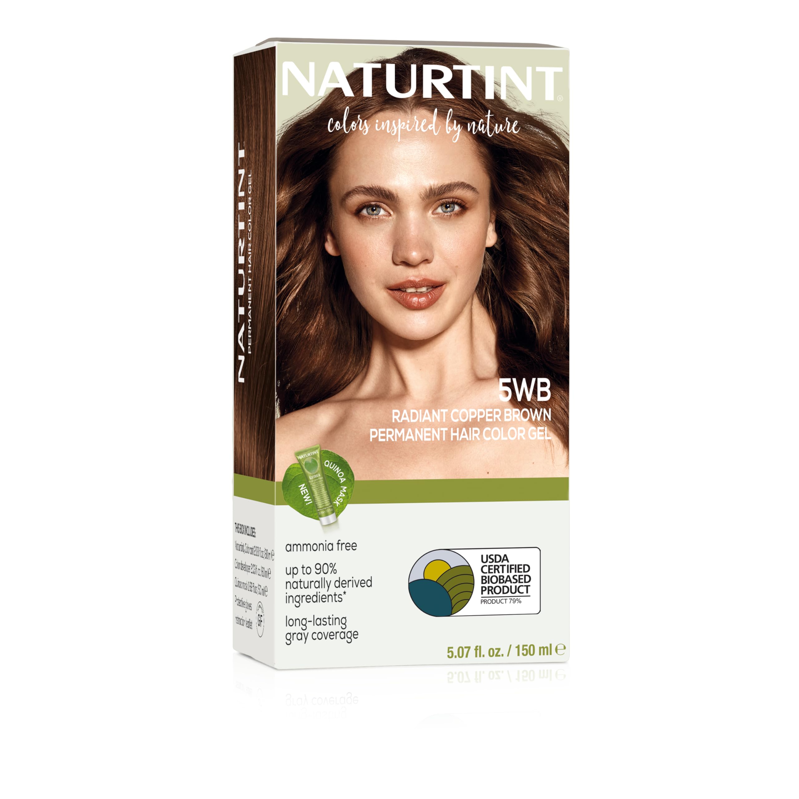 Naturtint 5WB Radiant Copper Brown bottle for easy at-home color mixing.