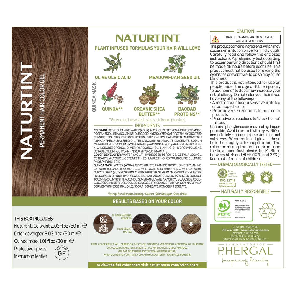 Naturtint 6G hair swatch demonstrates even coverage and natural glow.