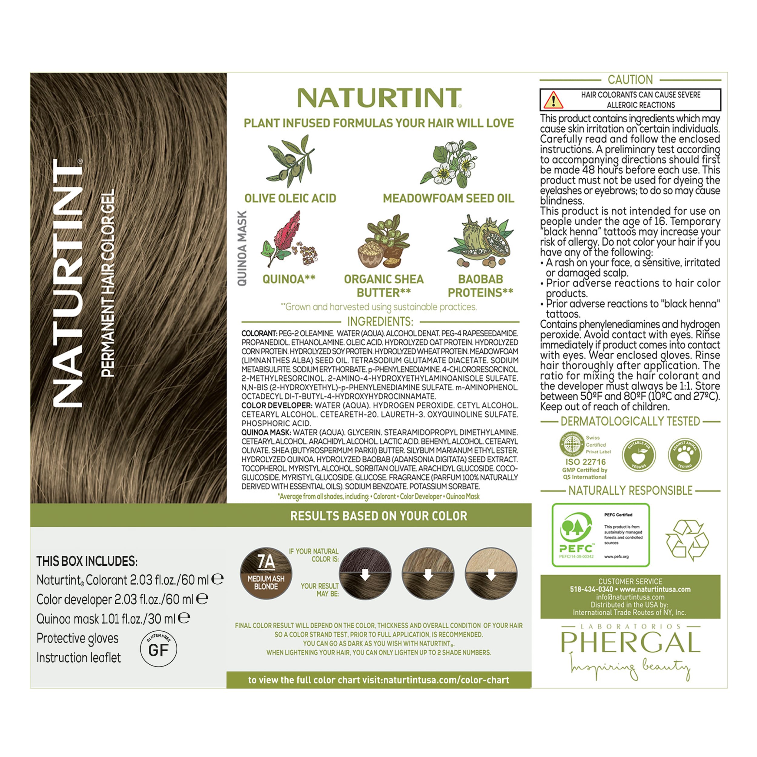 Naturtint 7A ash blonde close-up shows rich tone and healthy gloss.