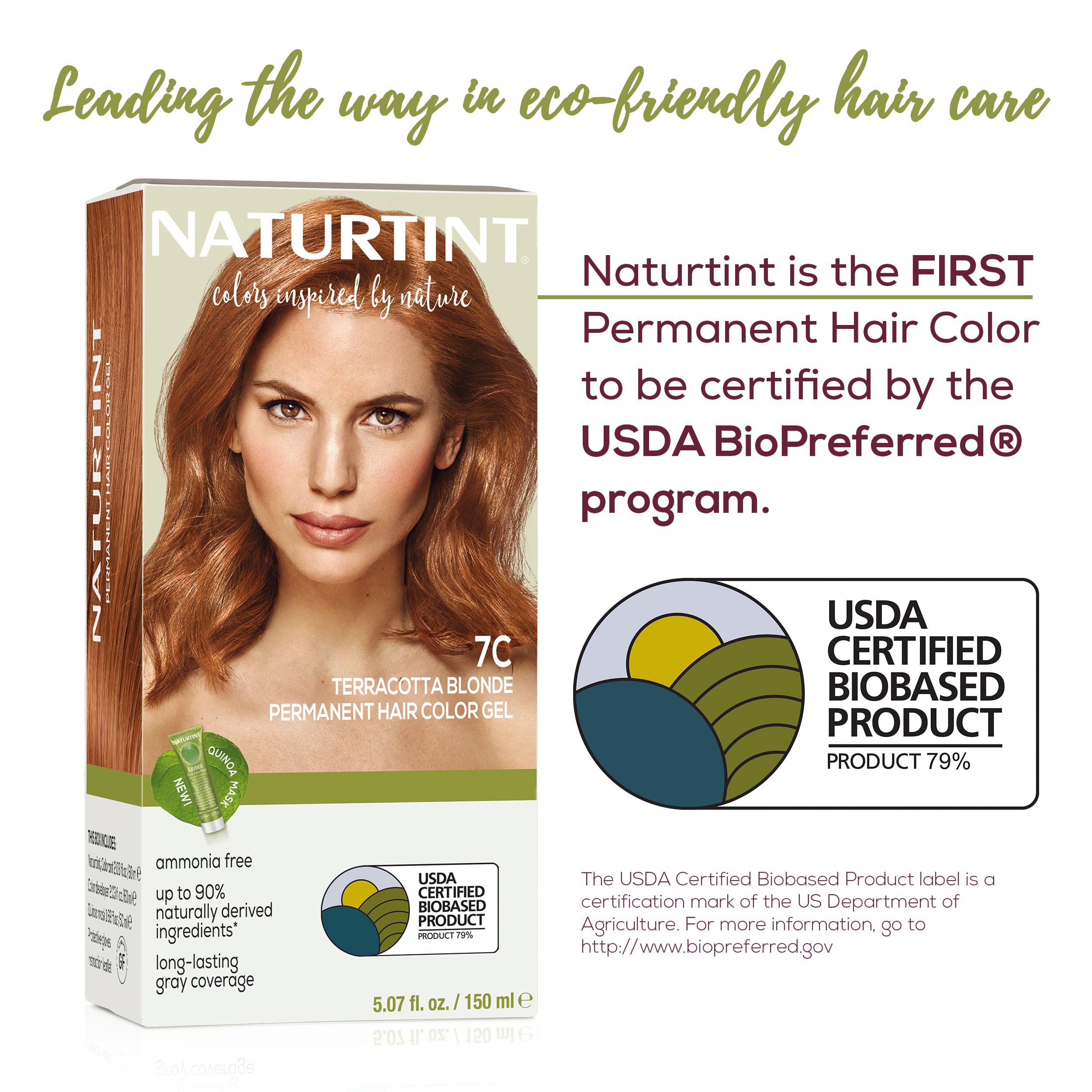 Naturtint 7C Terracotta Blonde color-mix panel previews natural multi-tonal result.