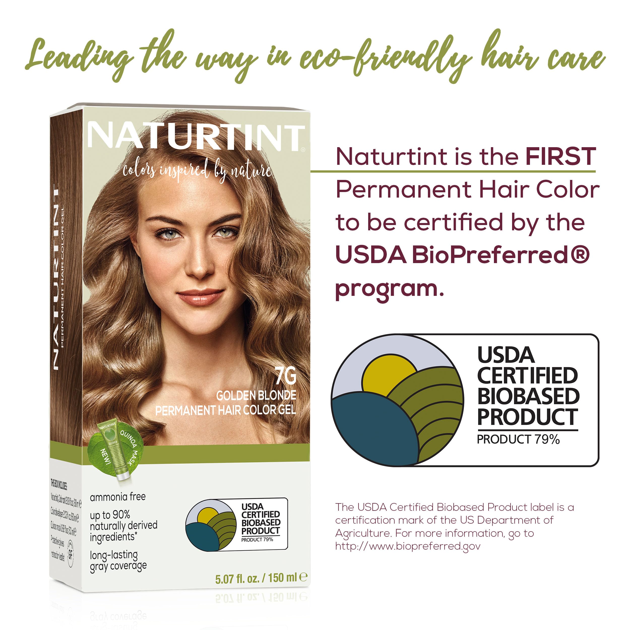 Naturtint 7G Golden Blonde application on hair demonstrates easy, mess-free coloring.