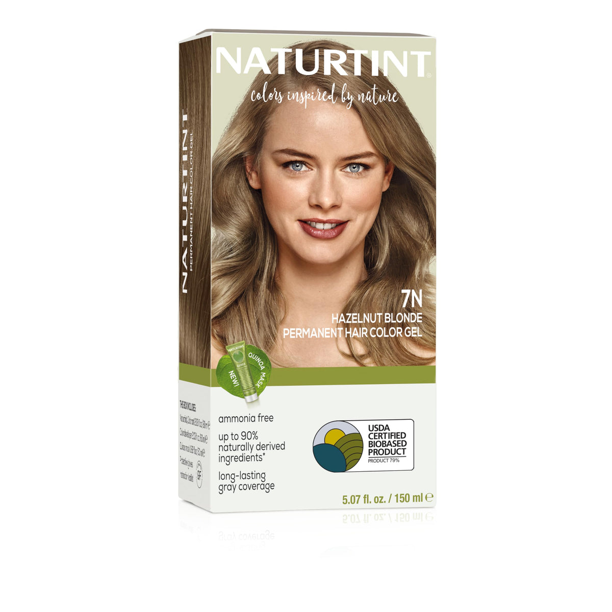 Naturtint 7N Hazelnut Blonde bottle and packaging for at-home color application