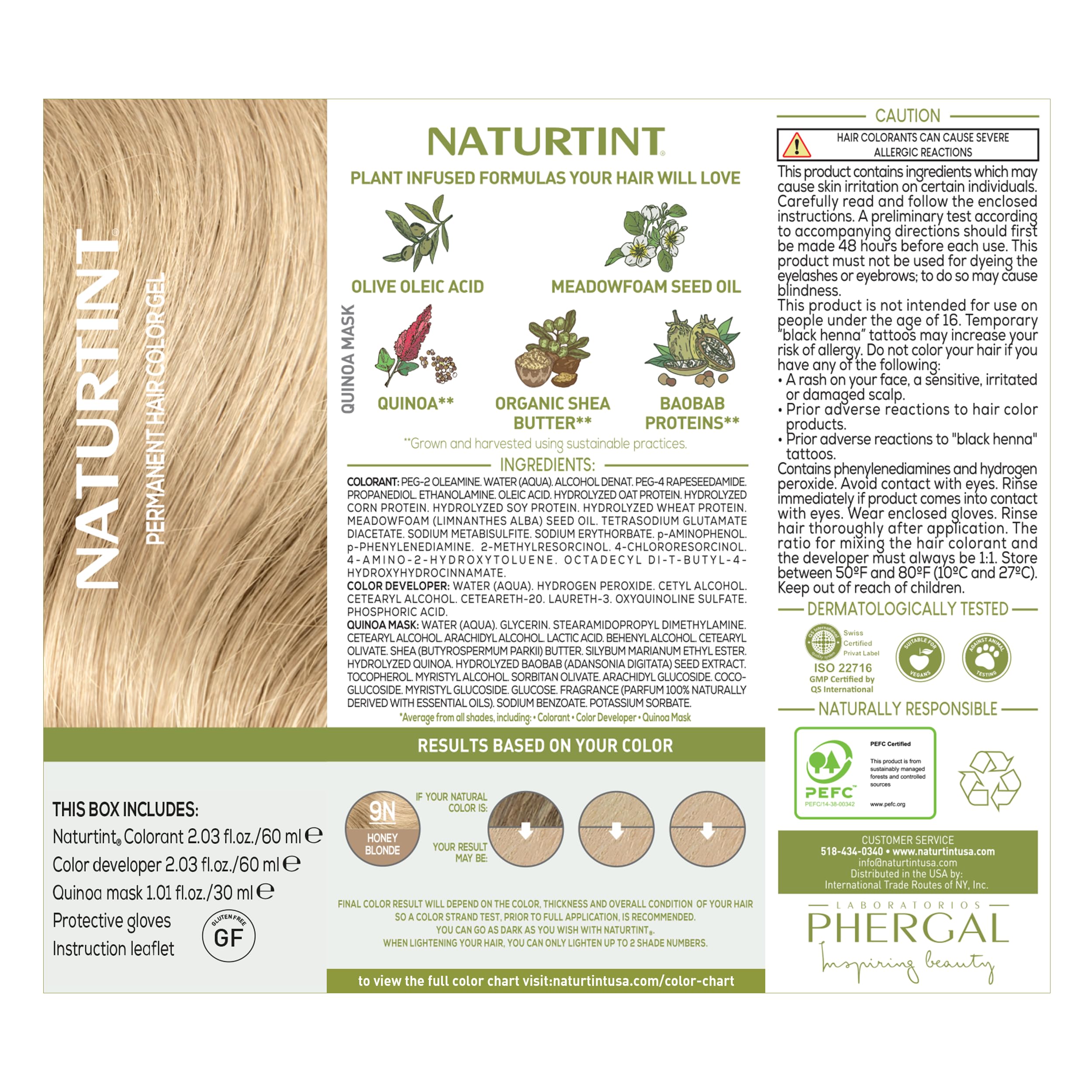 Naturtint 9N Honey Blonde close-up on hair texture and shine.