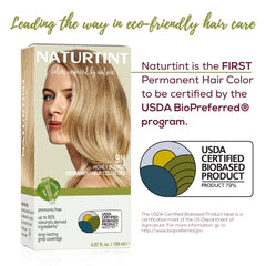 Naturtint 9N Honey Blonde result on model hair shows natural color depth.
