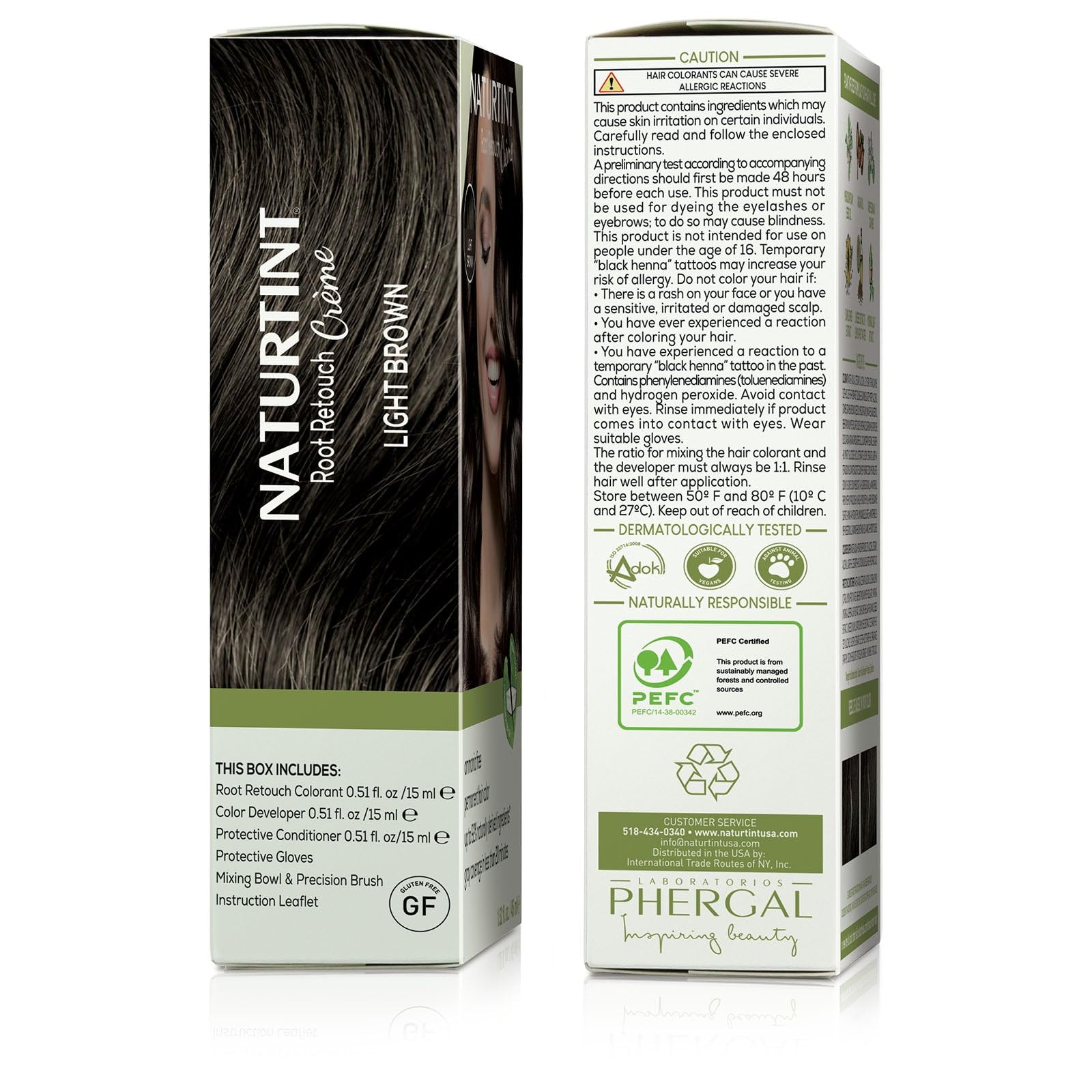 Close-up of gray coverage after root touch-up with Naturtint