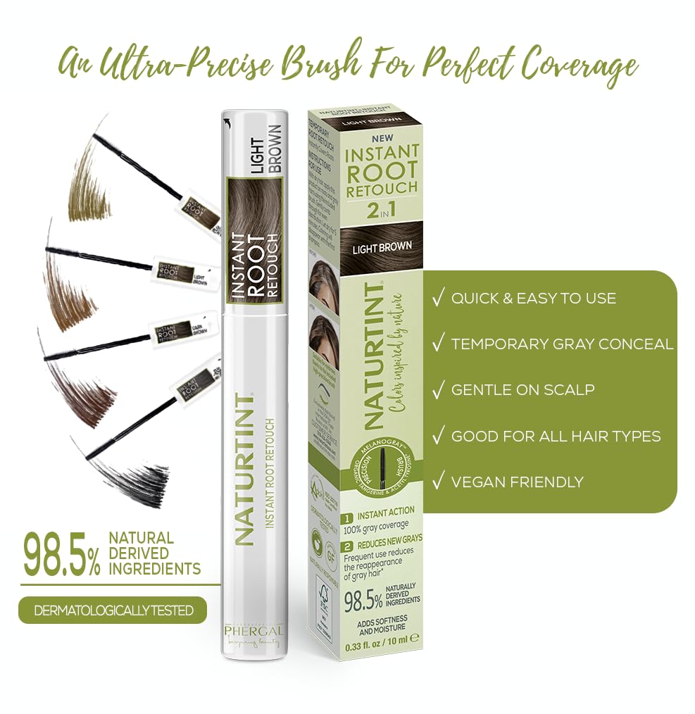 Naturtint Instant Root Retouch 2-in-1 conceals roots and nourishes.