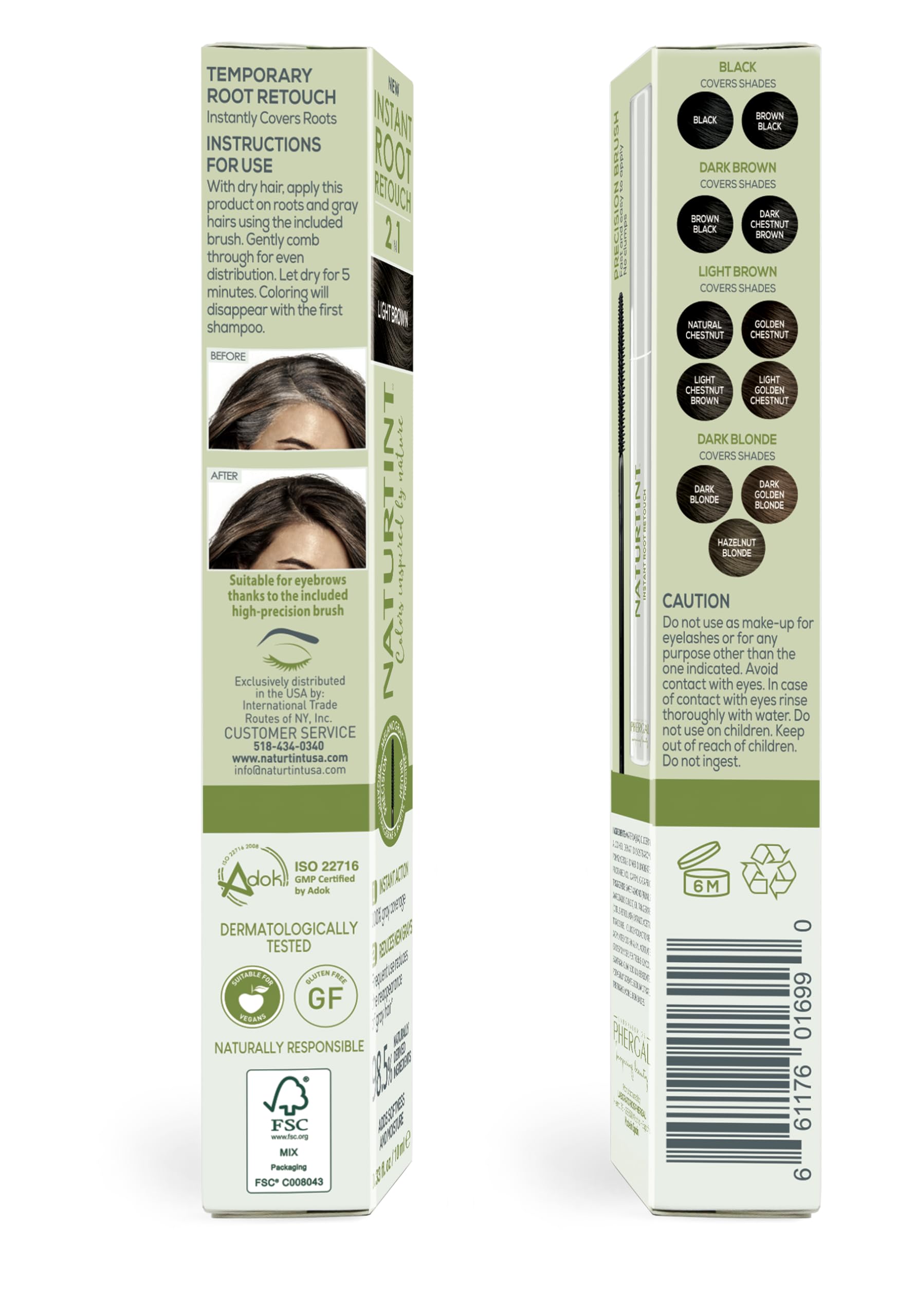 Naturtint Instant Root Retouch application stroke shows easy touch-up.