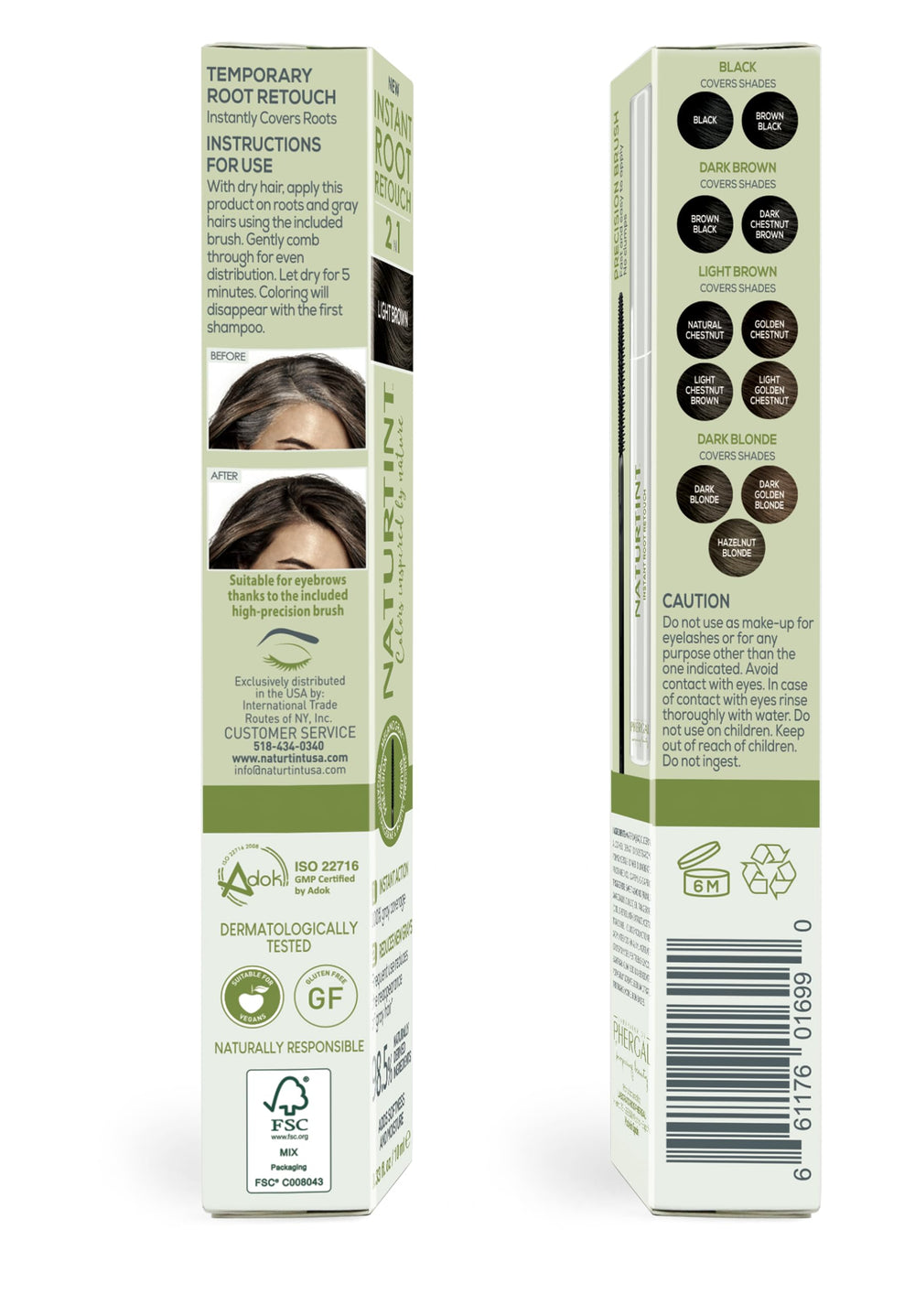 Naturtint Instant Root Retouch application stroke shows easy touch-up.