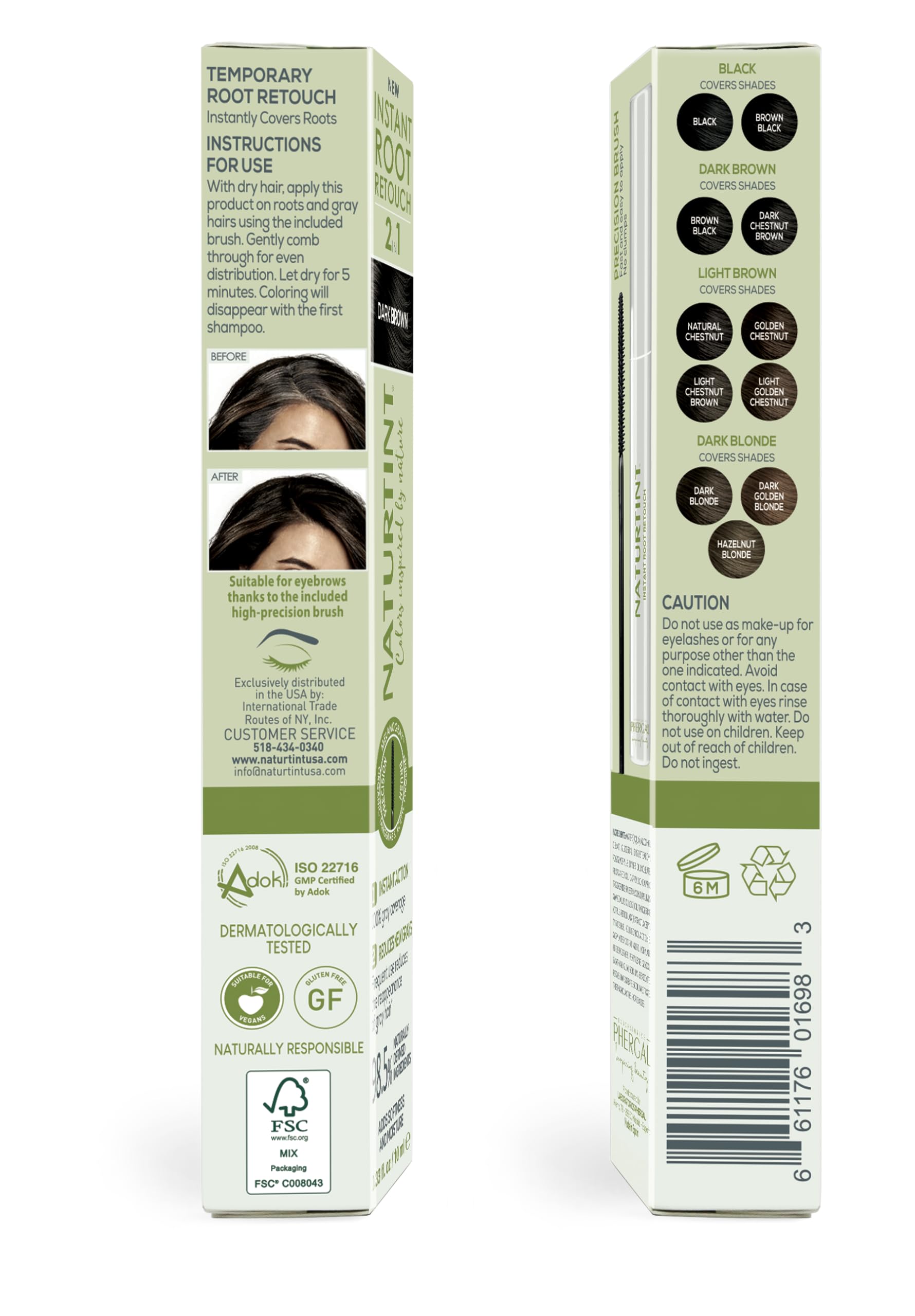 Naturtint Instant Root Retouch closeup shows seamless blending for natural-looking roots.