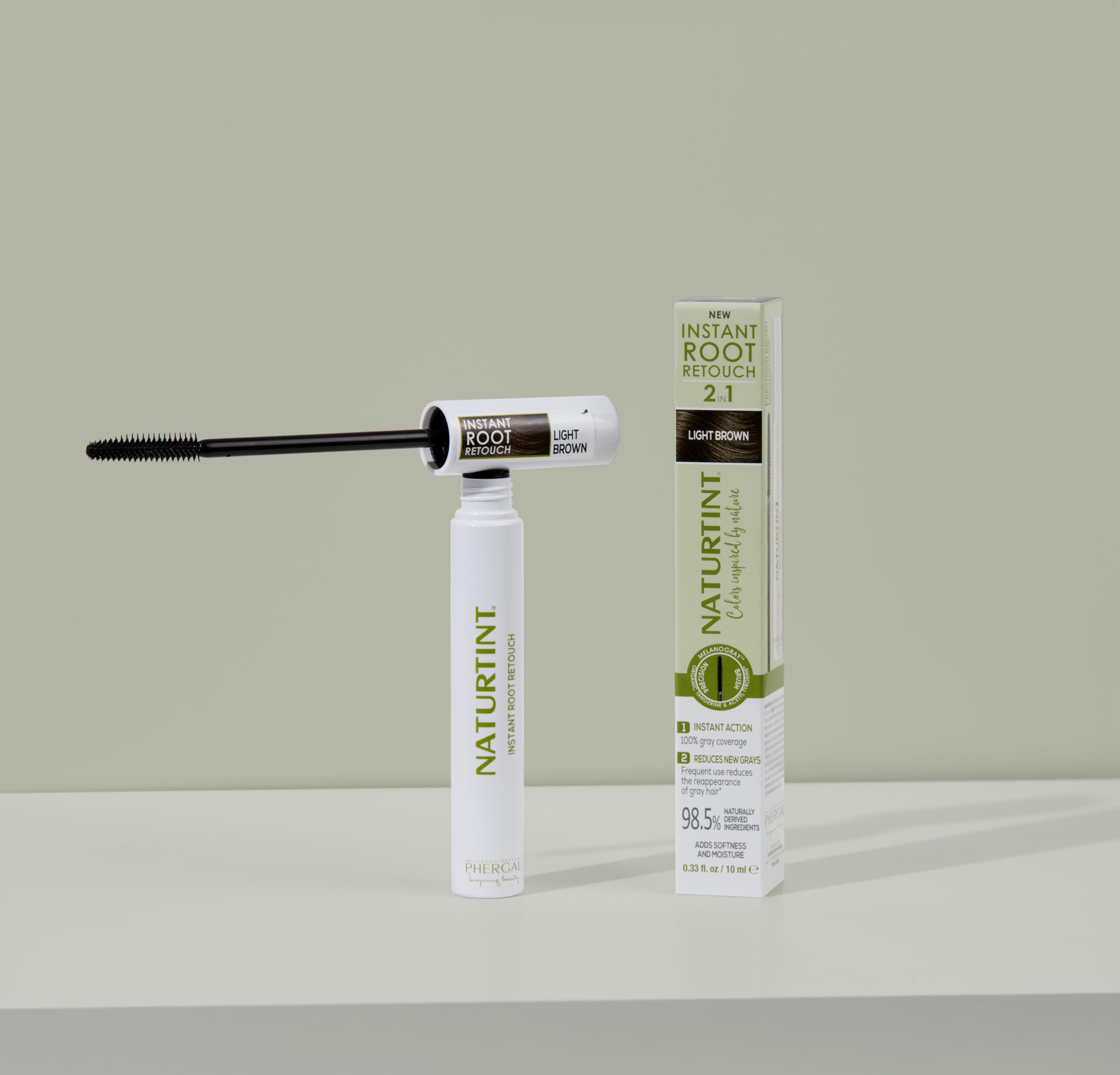 Naturtint Instant Root Retouch ingredients highlight MelanoGray technology.