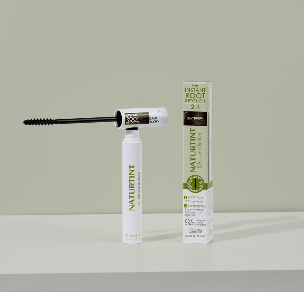 Naturtint Instant Root Retouch ingredients highlight MelanoGray technology.