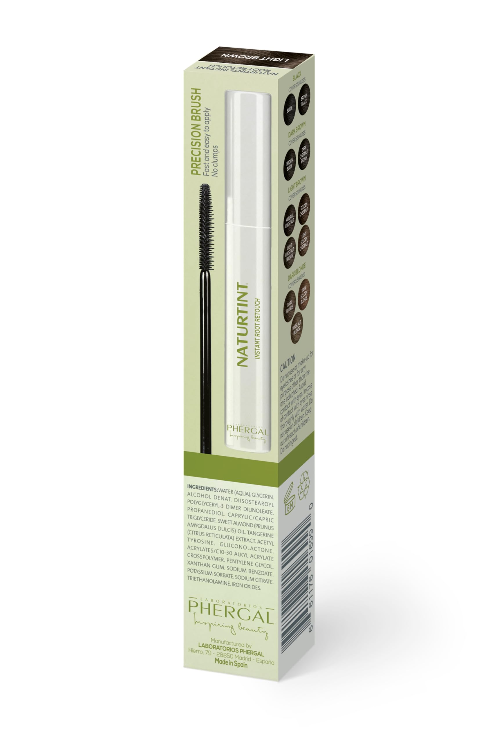 Naturtint Instant Root Retouch shade swatches illustrate natural tones.
