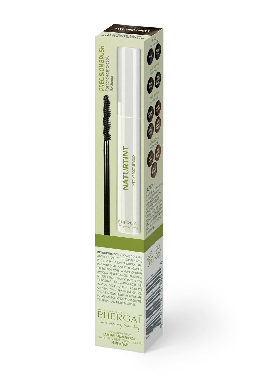 Naturtint Instant Root Retouch shade swatches illustrate natural tones.