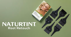 Naturtint light blonde root retouch cream brush shows precise application for selective root touch-ups.