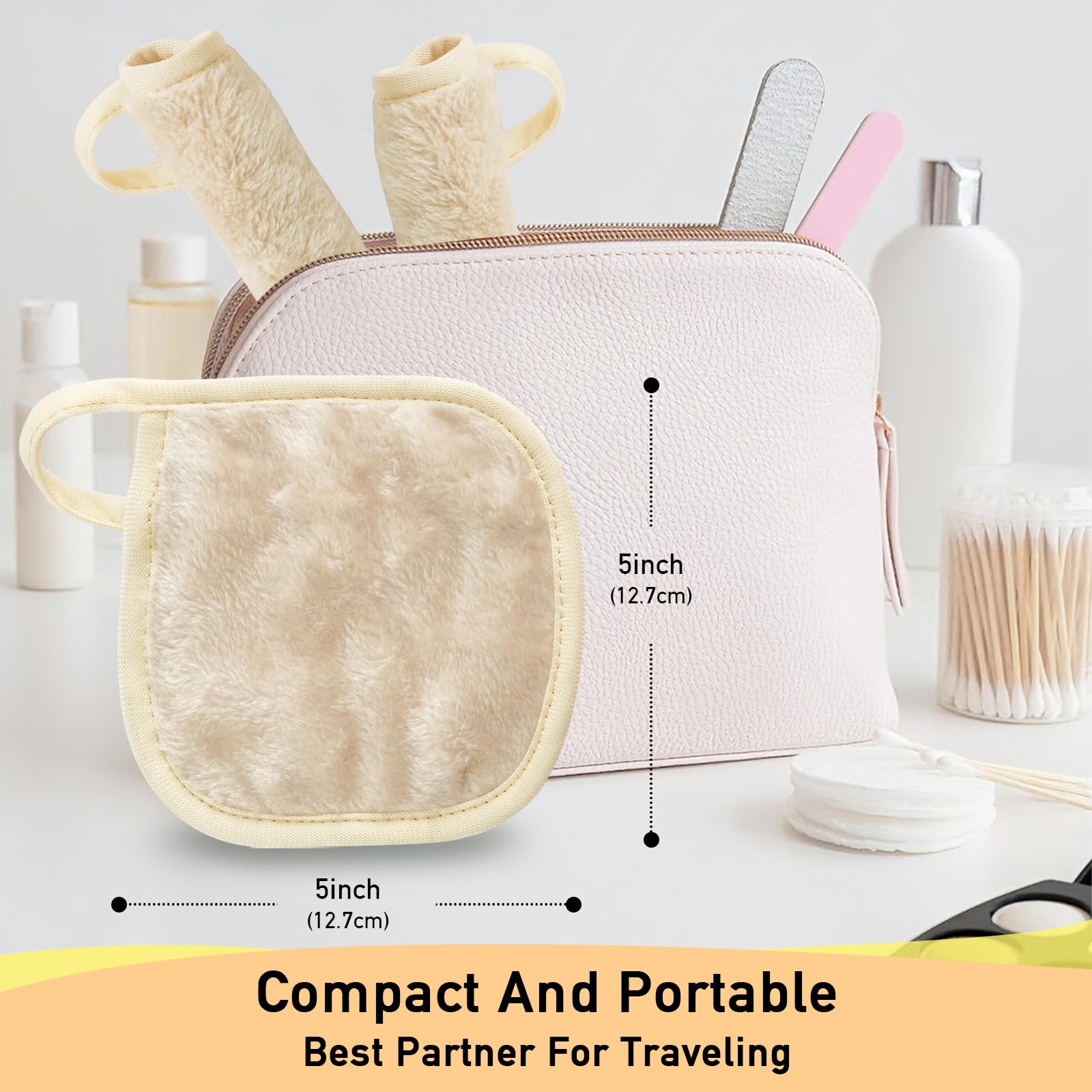Natwag eye makeup remover pad demonstrating gentle eye makeup removal.