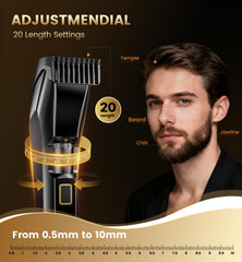 NAUQUOHZ Beard Trimmer LED display shows battery status for easy planning