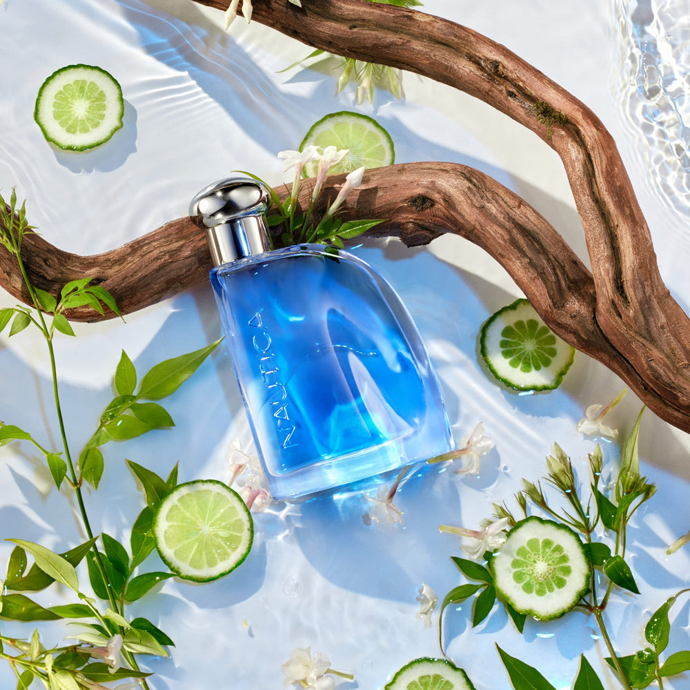 Nautica Blue EDT cap-closeup highlights crisp, fresh notes.