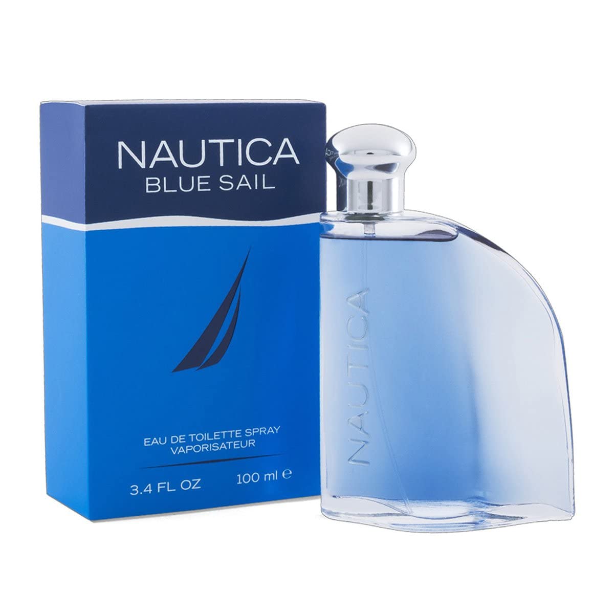 Nautica Blue Sail bottle outer view for a crisp, outdoor-ready scent.