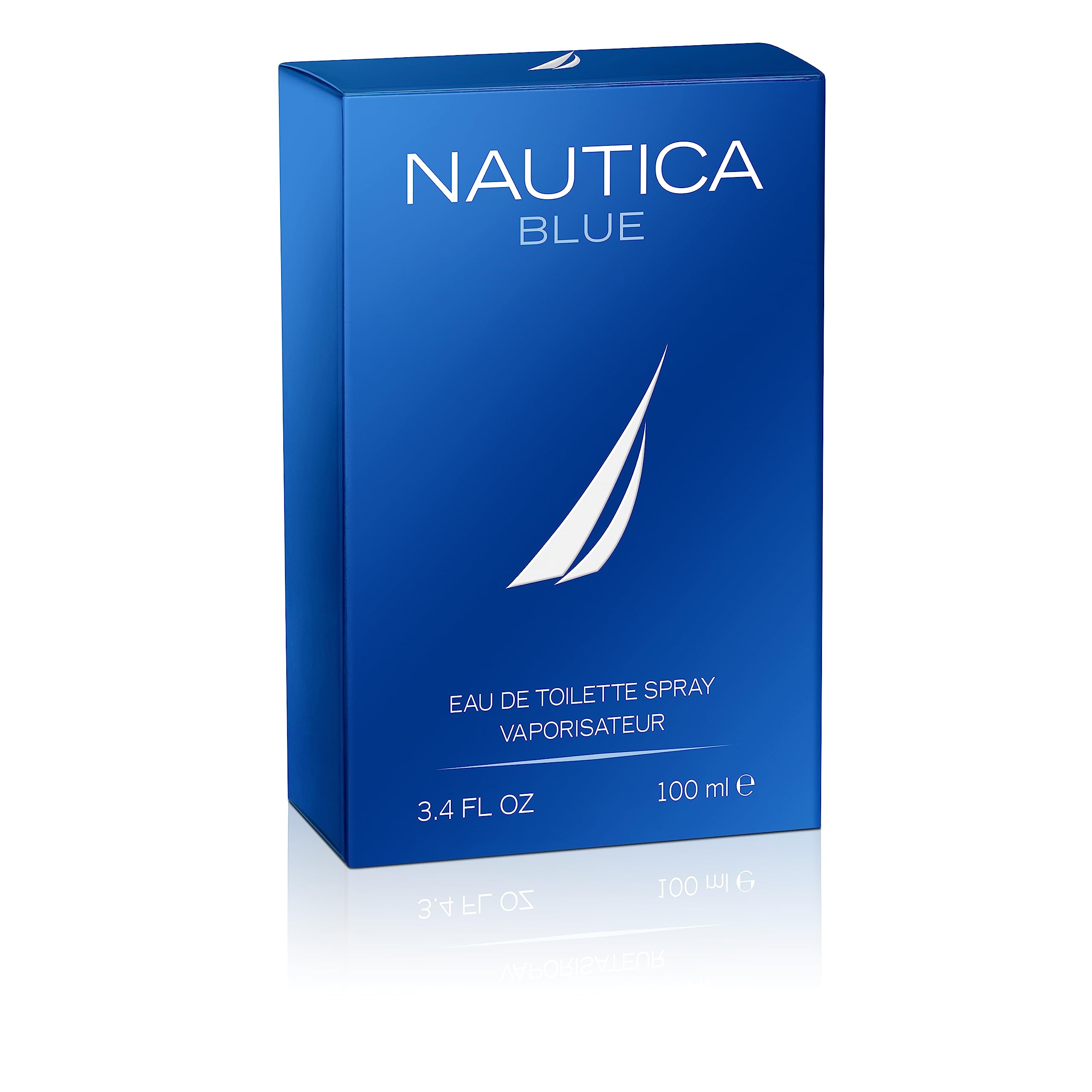 Nautica Blue EDT bottle on dresser for everyday wear.
