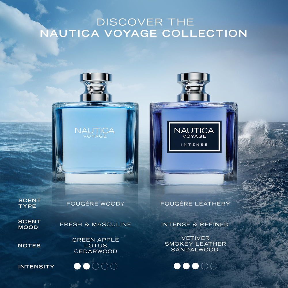 Nautica Voyage long-lasting-stay suggests scent that endures through daily activities.