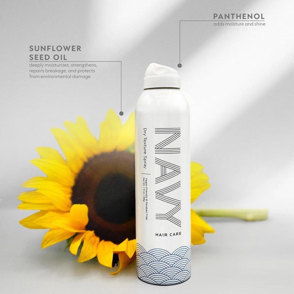 NAVY HAIR CARE Dry Texture Spray creates volumized look