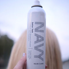 NAVY HAIR CARE Sailor Talk Dry Shampoo argan-oil nourishes and adds natural shine.