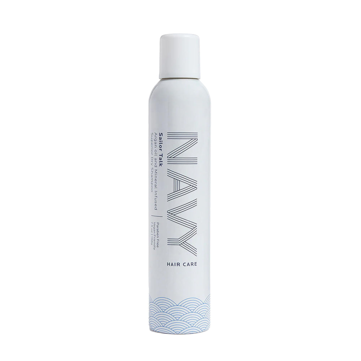 NAVY HAIR CARE Sailor Talk Dry Shampoo can for quick oil absorption and refreshed roots.
