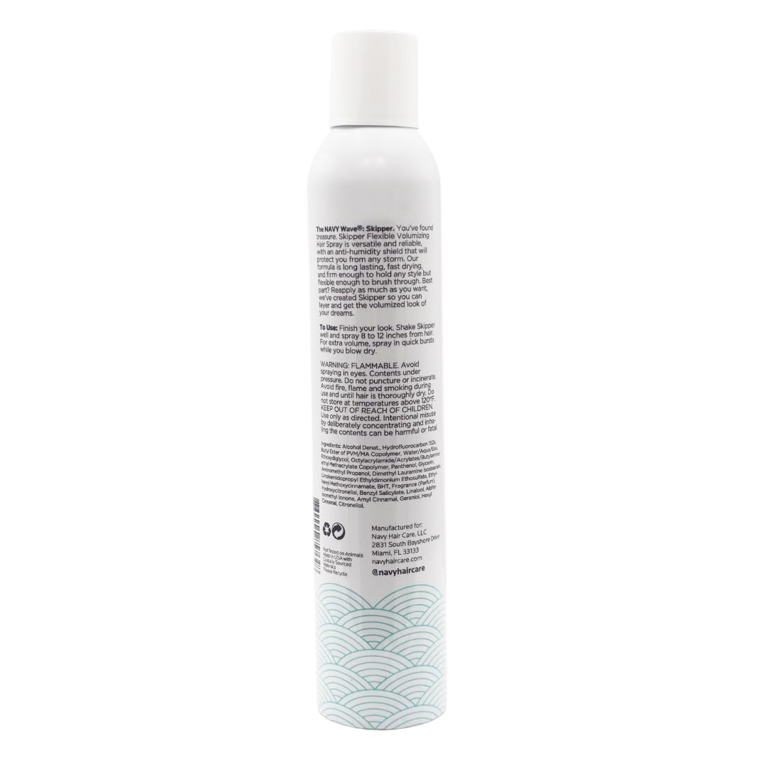 NAVY HAIR CARE Skipper volume hair closeup shows buildable thickness for fine hair.