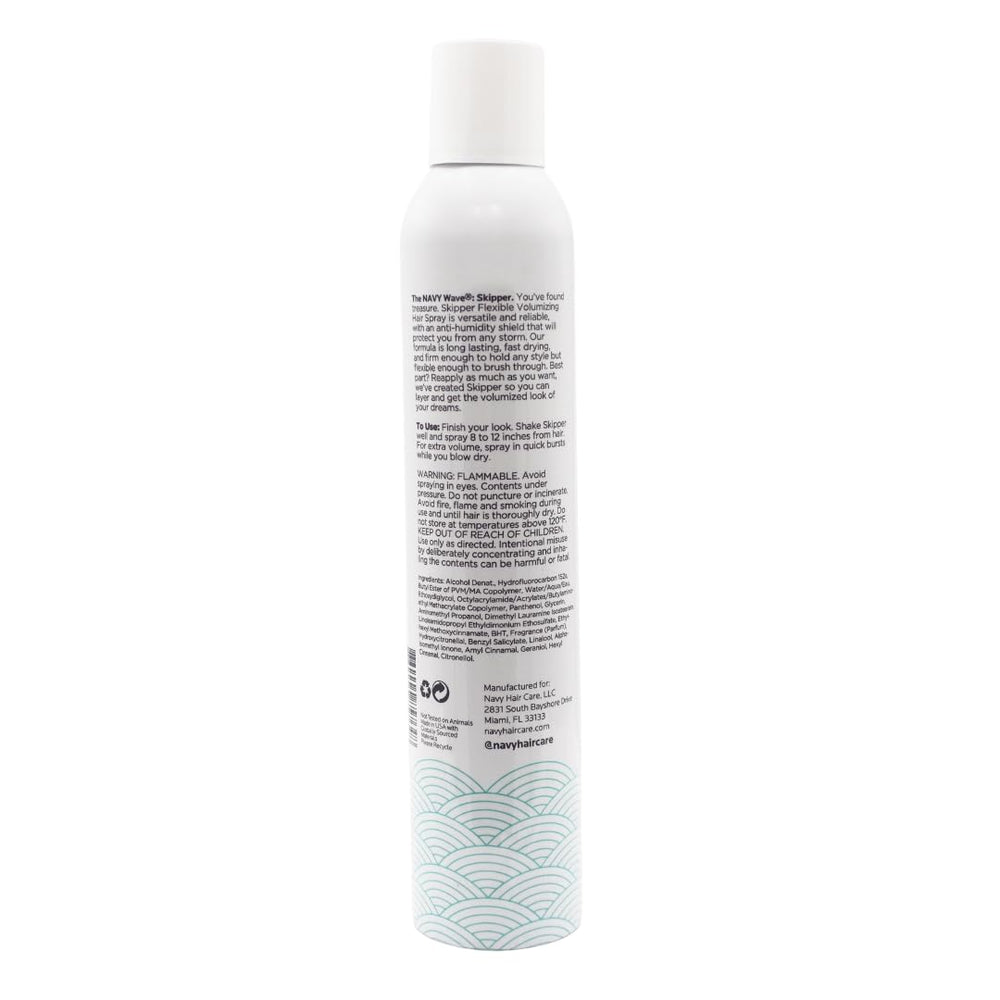 NAVY HAIR CARE Skipper volume hair closeup shows buildable thickness for fine hair.