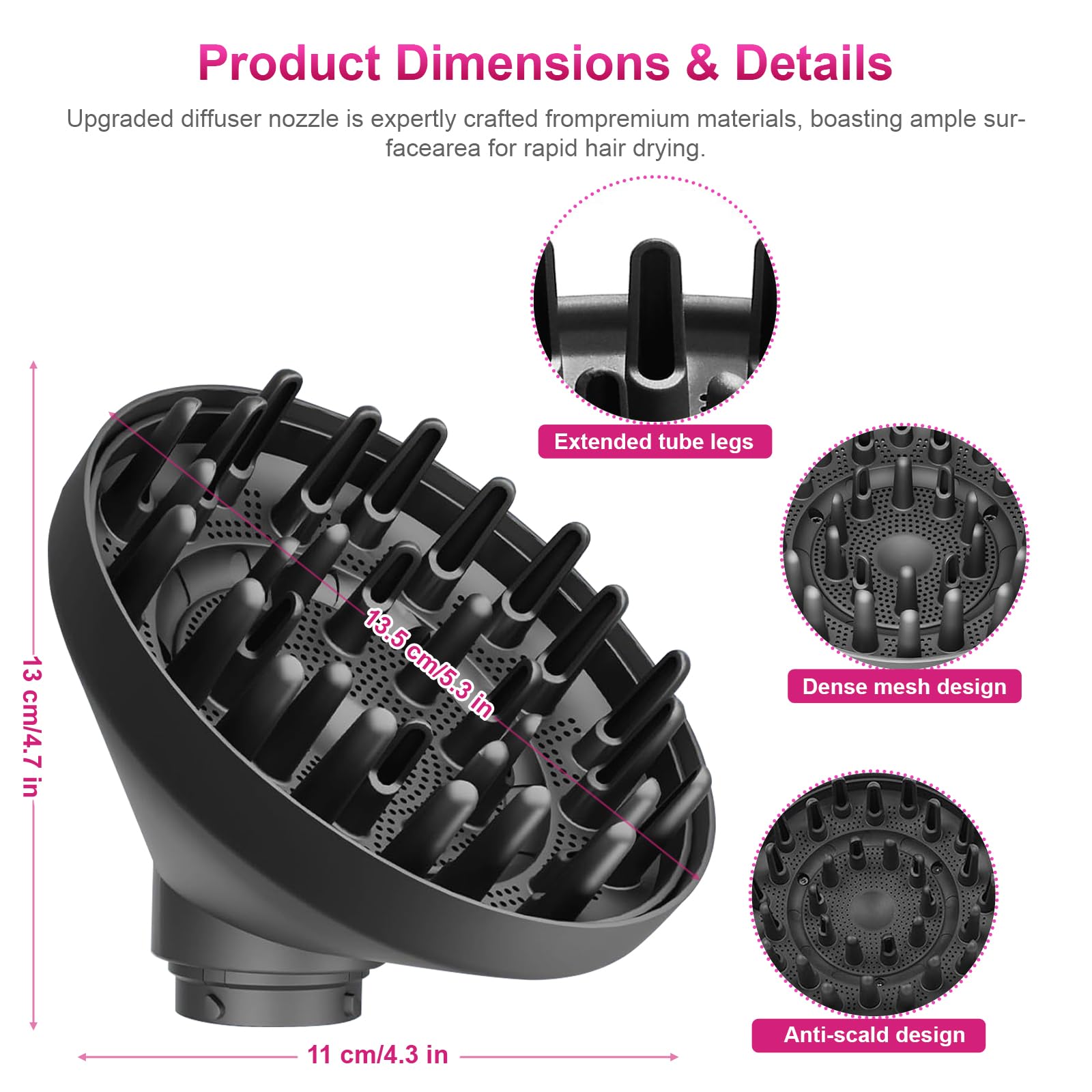 Nawchedo-durable-material-diffuser-attachment demonstrates robust construction for long-lasting styling tool compatibility.