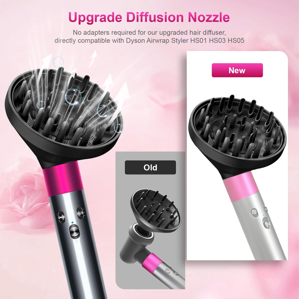 Nawchedo diffuser-conversion for Dyson Airwrap highlights turning the styler into a quick-dry solution.
