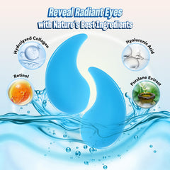 NAZANO under-eye patches hydrolyzed collagen detail highlights nourishing and smoothing skin.