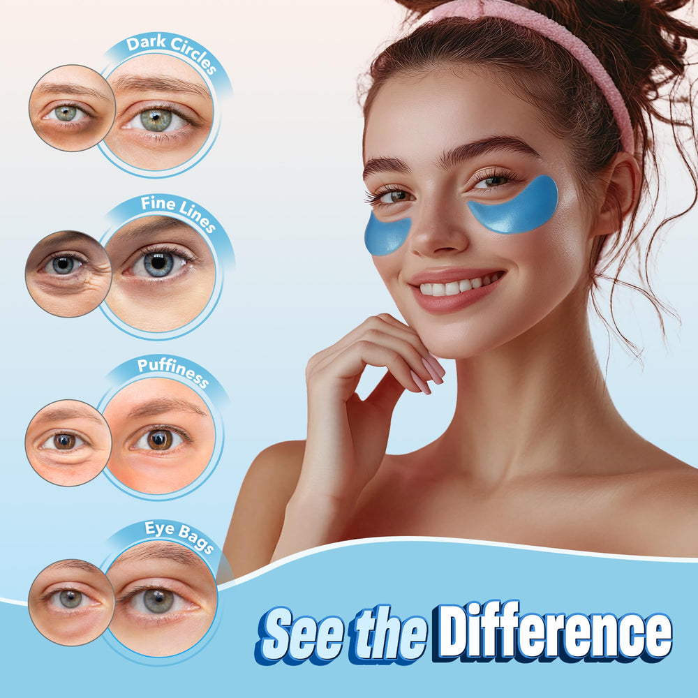 NAZANO under-eye patches soft skin-contact image suggests gentle care for dry skin.